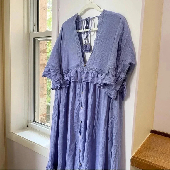 NWT Free People Paradiso Maxi Dress Boho Tiered Summer Purple Violet Small - Picture 15 of 17